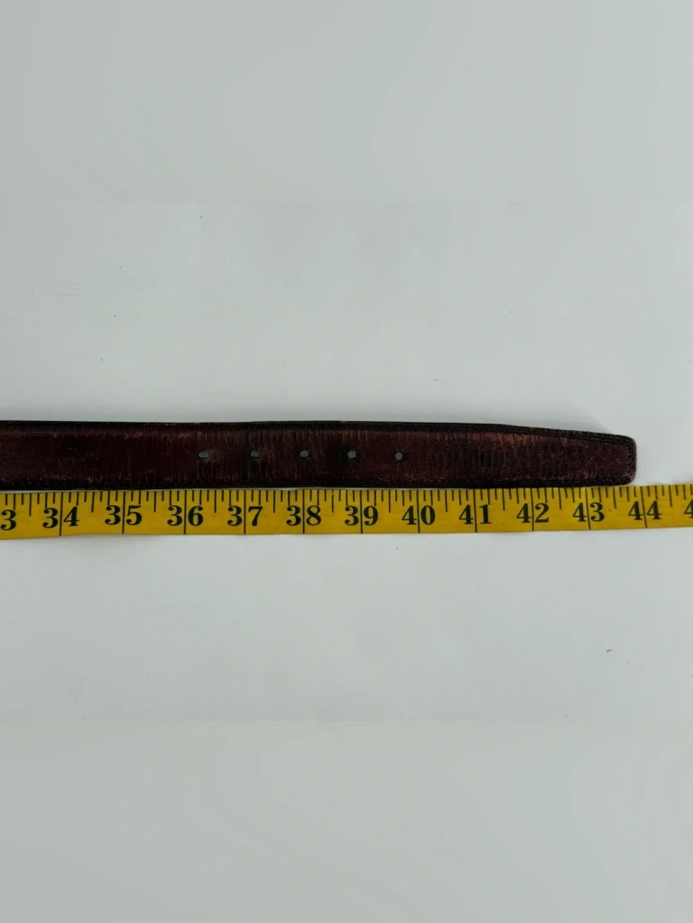 Lejon Vintage Brown‎ Aniline Steer Hide Leather Belt Made in USA 38